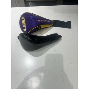 Lot Of 2 Golf Club Head Covers - LSU Tigers Team & Black Magnetic Holder